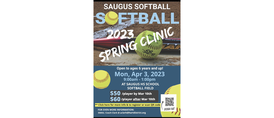 Saugus High School Softball Spring Clinic!